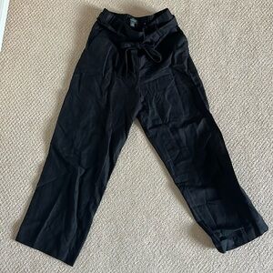 Black linen Ann Taylor pants with bow belt